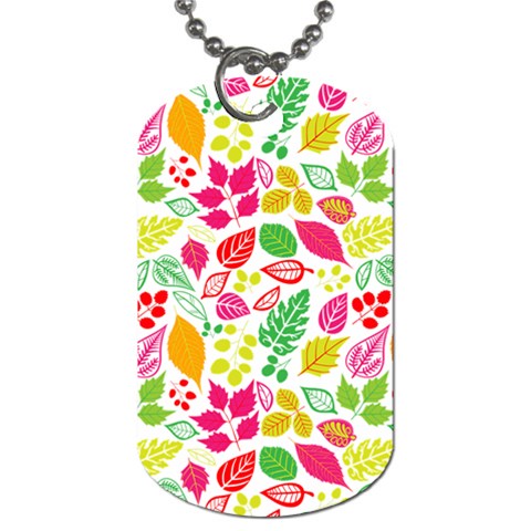 Leaves Pattern Seamless Texture Dog Tag (One Side) from ArtsNow.com Front