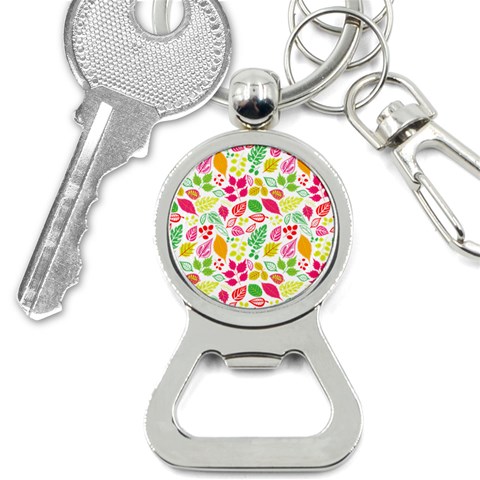 Leaves Pattern Seamless Texture Bottle Opener Key Chain from ArtsNow.com Front