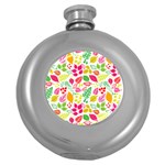 Leaves Pattern Seamless Texture Round Hip Flask (5 oz)