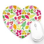 Leaves Pattern Seamless Texture Heart Mousepad