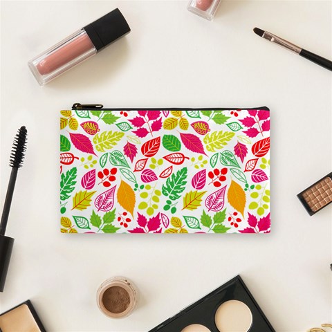 Leaves Pattern Seamless Texture Cosmetic Bag (Small) from ArtsNow.com Front