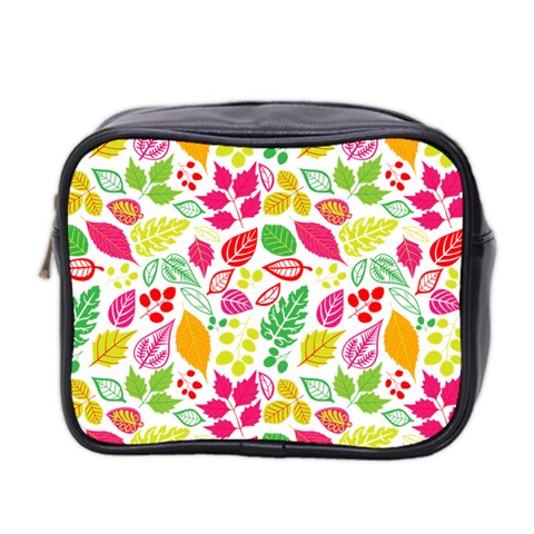 Leaves Pattern Seamless Texture Mini Toiletries Bag (Two Sides) from ArtsNow.com Front