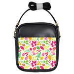 Leaves Pattern Seamless Texture Girls Sling Bag