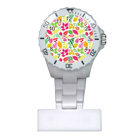 Leaves Pattern Seamless Texture Plastic Nurses Watch from ArtsNow.com Front