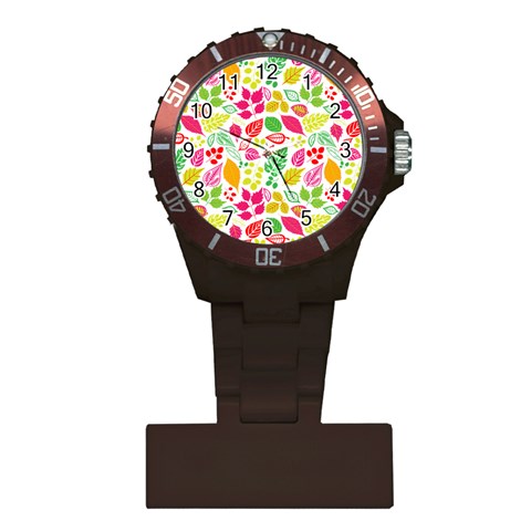 Leaves Pattern Seamless Texture Plastic Nurses Watch from ArtsNow.com Front