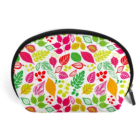 Leaves Pattern Seamless Texture Accessory Pouch (Large) from ArtsNow.com Front