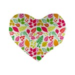 Leaves Pattern Seamless Texture Standard 16  Premium Flano Heart Shape Cushions