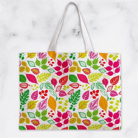 Leaves Pattern Seamless Texture Zipper Mini Tote Bag from ArtsNow.com Back