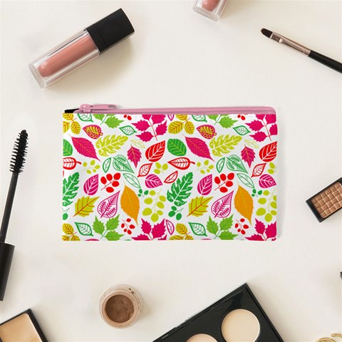 Leaves Pattern Seamless Texture Cosmetic Bag (XS) from ArtsNow.com Front