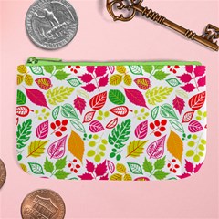 Leaves Pattern Seamless Texture Large Coin Purse from ArtsNow.com Front