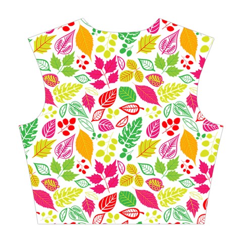 Leaves Pattern Seamless Texture Cotton Crop Top from ArtsNow.com Back