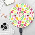 Leaves Pattern Seamless Texture Wireless Fast Charger(White)