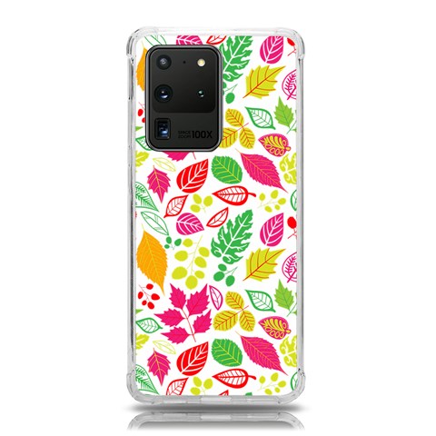 Leaves Pattern Seamless Texture Samsung Galaxy S20 Ultra 6.9 Inch TPU UV Case from ArtsNow.com Front