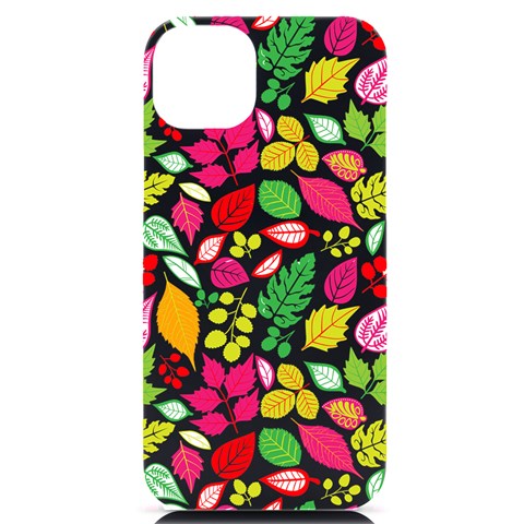 Leaves Pattern Seamless Texture iPhone 14 Plus Black UV Print PC Hardshell Case from ArtsNow.com Front