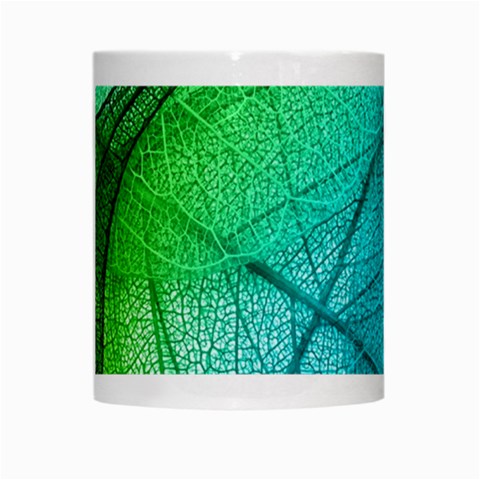 Texture Green Leaf Abstraction 3d White Mug from ArtsNow.com Center