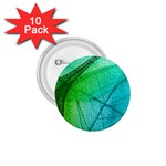 Texture Green Leaf Abstraction 3d 1.75  Buttons (10 pack)