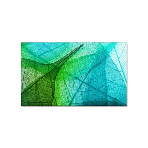 Texture Green Leaf Abstraction 3d Sticker (Rectangular) from ArtsNow.com Front