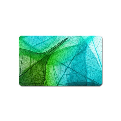 Texture Green Leaf Abstraction 3d Magnet (Name Card) from ArtsNow.com Front