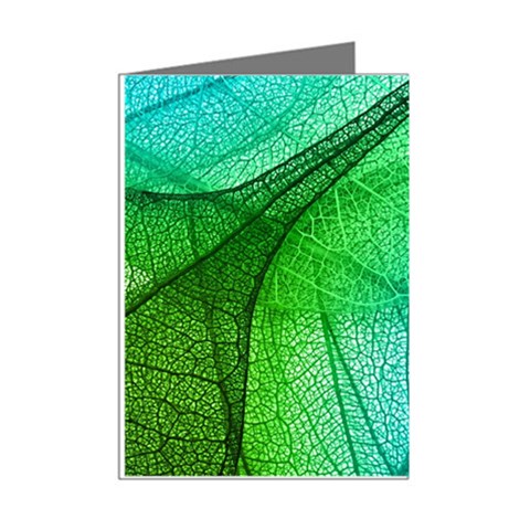 Texture Green Leaf Abstraction 3d Mini Greeting Cards (Pkg of 8) from ArtsNow.com Right