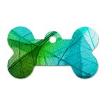 Texture Green Leaf Abstraction 3d Dog Tag Bone (One Side)