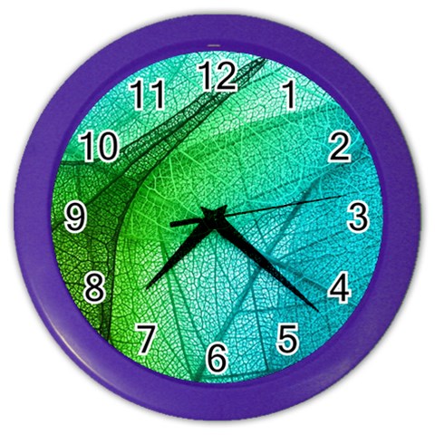 Texture Green Leaf Abstraction 3d Color Wall Clock from ArtsNow.com Front