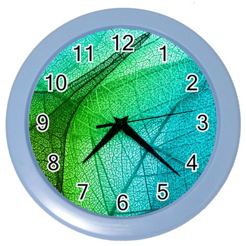 Texture Green Leaf Abstraction 3d Color Wall Clock from ArtsNow.com Front