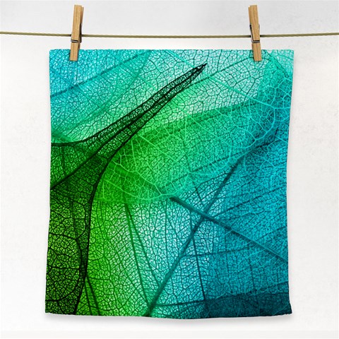 Texture Green Leaf Abstraction 3d Face Towel from ArtsNow.com Front