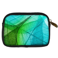 Texture Green Leaf Abstraction 3d Digital Camera Leather Case from ArtsNow.com Back