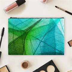 Texture Green Leaf Abstraction 3d Cosmetic Bag (Large) from ArtsNow.com Front