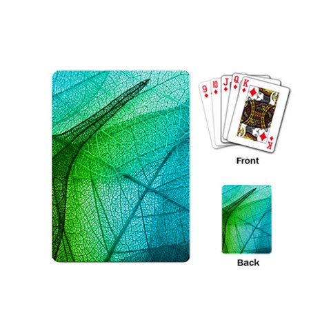 Texture Green Leaf Abstraction 3d Playing Cards Single Design (Mini) from ArtsNow.com Back