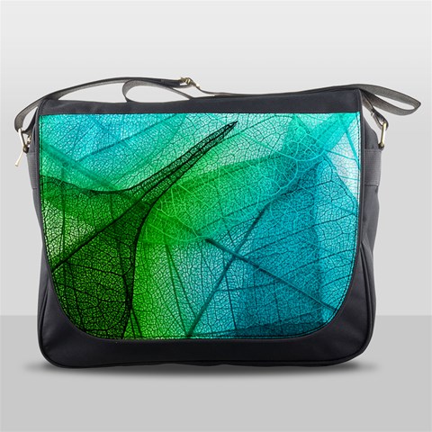 Texture Green Leaf Abstraction 3d Messenger Bag from ArtsNow.com Front