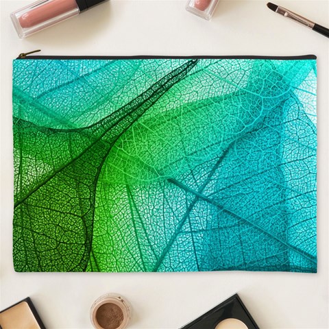 Texture Green Leaf Abstraction 3d Cosmetic Bag (XXXL) from ArtsNow.com Front