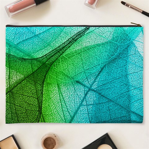 Texture Green Leaf Abstraction 3d Cosmetic Bag (XXXL) from ArtsNow.com Back