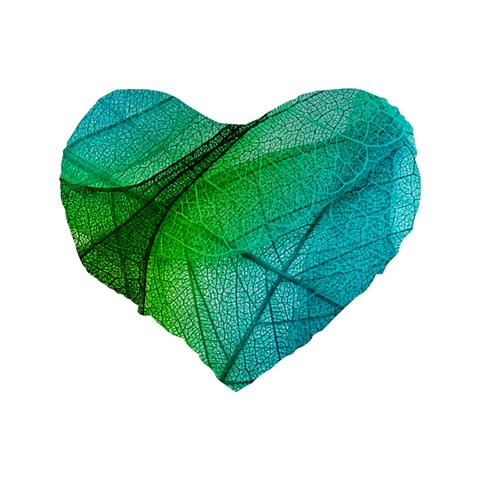 Texture Green Leaf Abstraction 3d Standard 16  Premium Heart Shape Cushions from ArtsNow.com Back