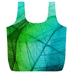 Texture Green Leaf Abstraction 3d Full Print Recycle Bag (XL) from ArtsNow.com Front