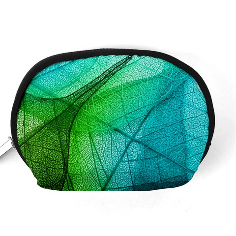 Texture Green Leaf Abstraction 3d Accessory Pouch (Medium) from ArtsNow.com Back