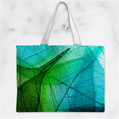 Texture Green Leaf Abstraction 3d Zipper Mini Tote Bag from ArtsNow.com Front