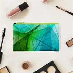 Texture Green Leaf Abstraction 3d Cosmetic Bag (XS) from ArtsNow.com Front