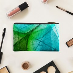 Texture Green Leaf Abstraction 3d Cosmetic Bag (XS) from ArtsNow.com Back