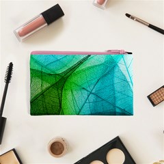 Texture Green Leaf Abstraction 3d Cosmetic Bag (XS) from ArtsNow.com Back