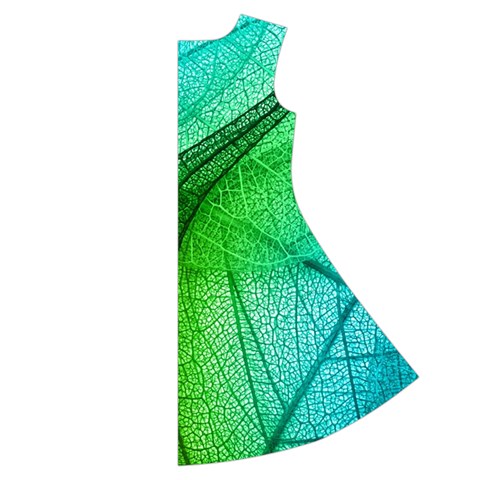 Texture Green Leaf Abstraction 3d Short Sleeve V Back Right