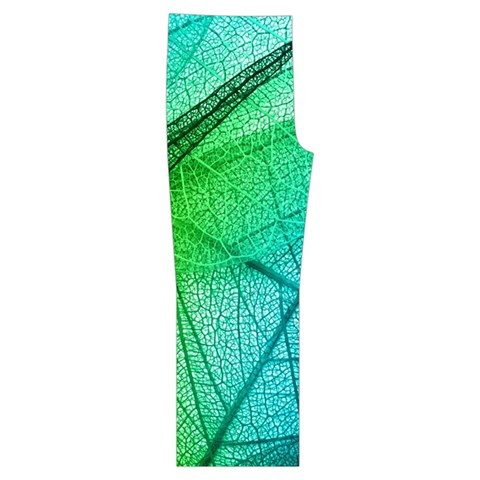 Texture Green Leaf Abstraction 3d Spaghetti Top Long Pants Satin Pajamas Set from ArtsNow.com Front Bottom Right