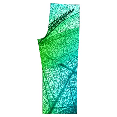 Texture Green Leaf Abstraction 3d Spaghetti Top Long Pants Satin Pajamas Set from ArtsNow.com Back Bottom Right