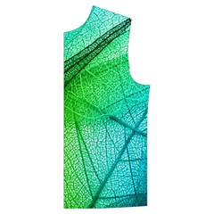 Texture Green Leaf Abstraction 3d Men s High Neck Button Up Puffer Vest from ArtsNow.com Front Left