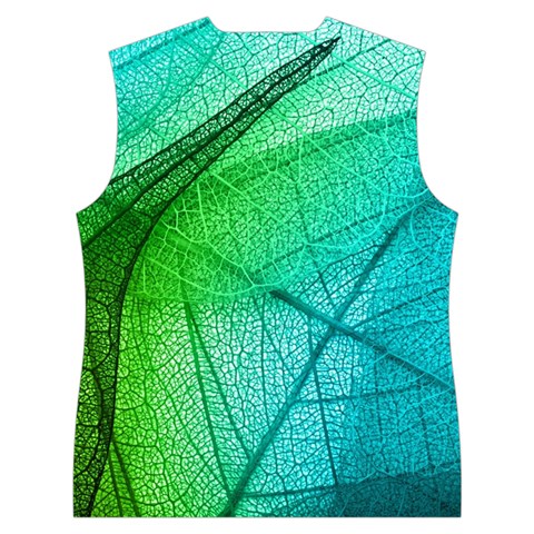 Texture Green Leaf Abstraction 3d Women s Button Up Vest from ArtsNow.com Back