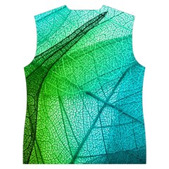 Texture Green Leaf Abstraction 3d Women s Button Up Vest from ArtsNow.com Back