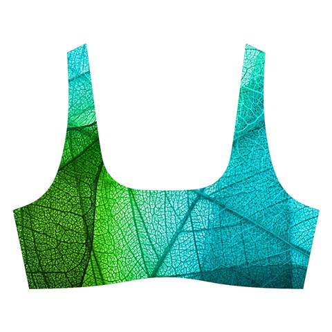 Texture Green Leaf Abstraction 3d Cross Back Hipster Bikini Set from ArtsNow.com Front