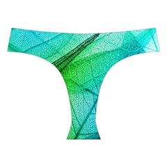 Texture Green Leaf Abstraction 3d Cross Back Hipster Bikini Set from ArtsNow.com Front Under