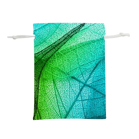 Texture Green Leaf Abstraction 3d Lightweight Drawstring Pouch (S) from ArtsNow.com Front