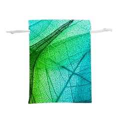 Texture Green Leaf Abstraction 3d Lightweight Drawstring Pouch (S) from ArtsNow.com Front